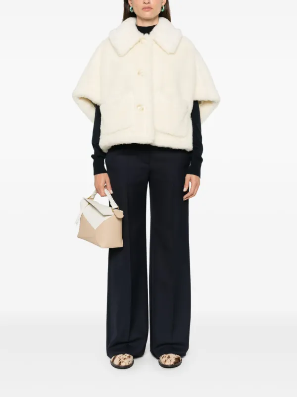 Max Mara Newterzo Cape | White | FARFETCH