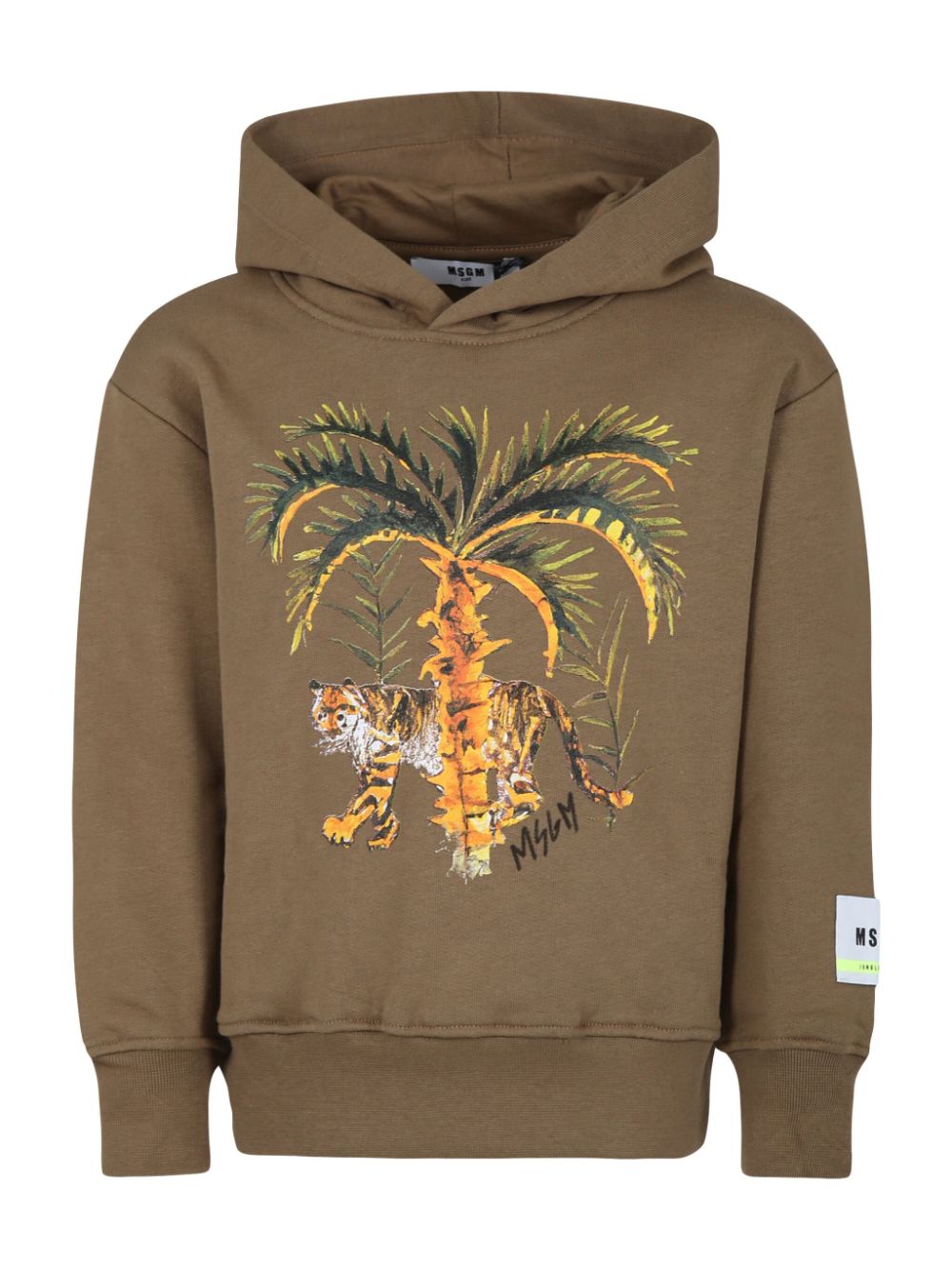 MSGM Kids Katoenen hoodie met jungleprint Groen