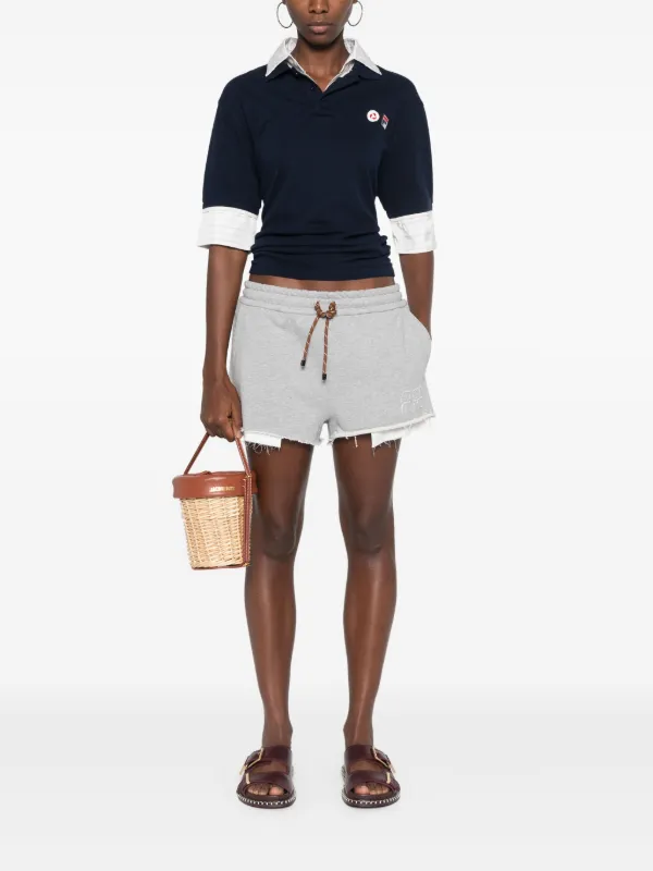 【関税&送料込】Miu Miu Grey Cotton Shorts Knitted cotton shorts in grey - Miu Miu | Mytheresa