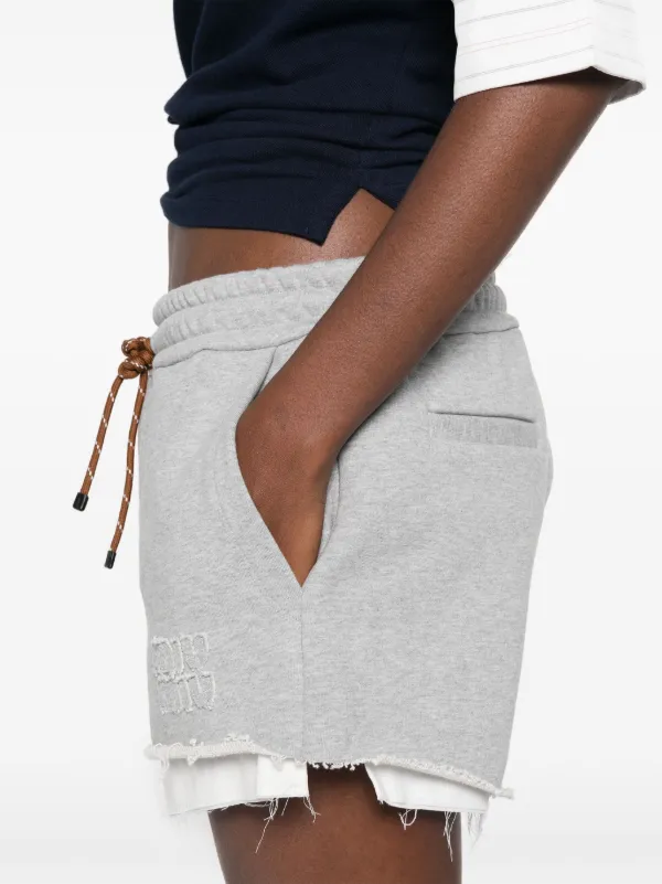 Miu Miu Cotton Fleece Shorts | Grey | FARFETCH