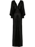 Saint Laurent silk satin maxi dress - Black