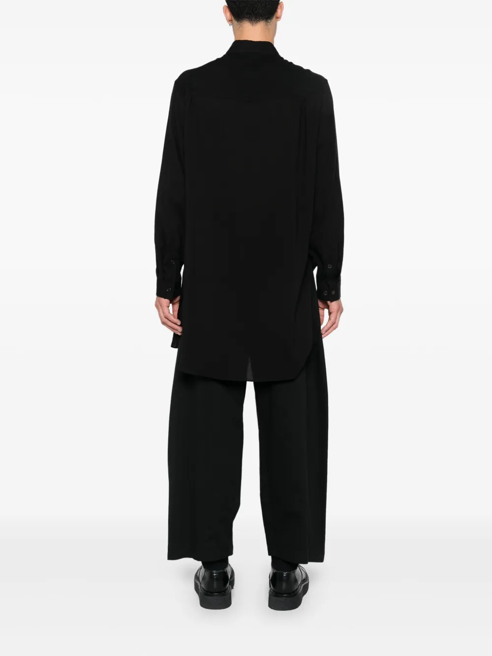 Yohji Yamamoto Overhemd met gespreide kraag Zwart