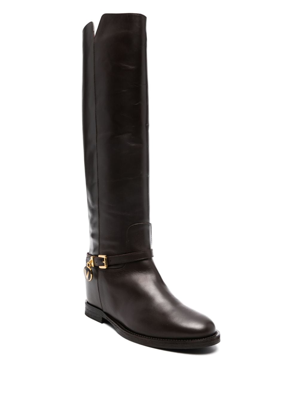 Shop Via Roma 15 Logo-charm Boots In Brown