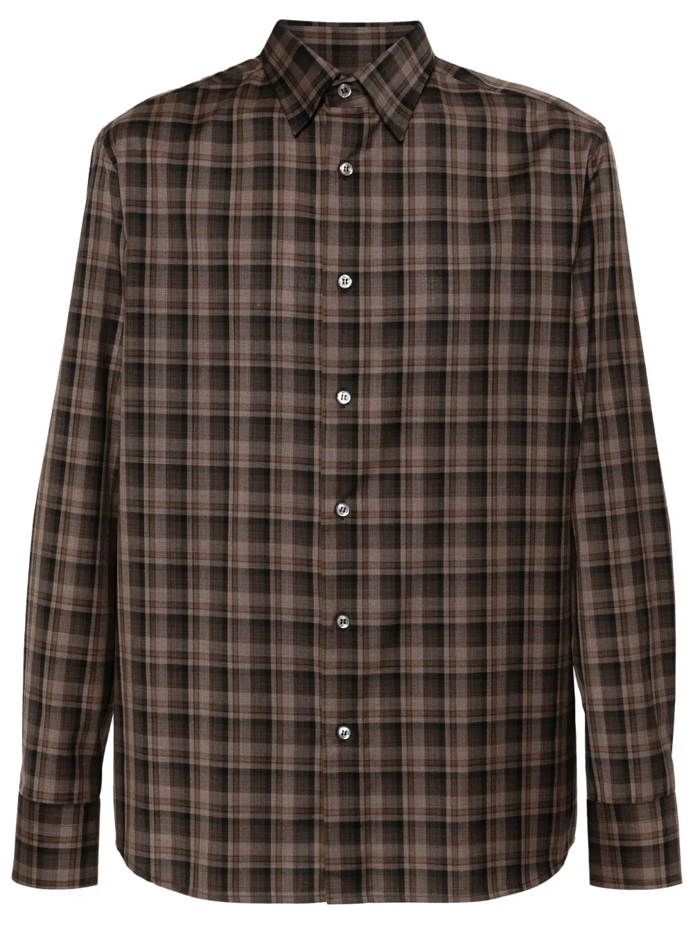 Brioni Geruite blouse Bruin