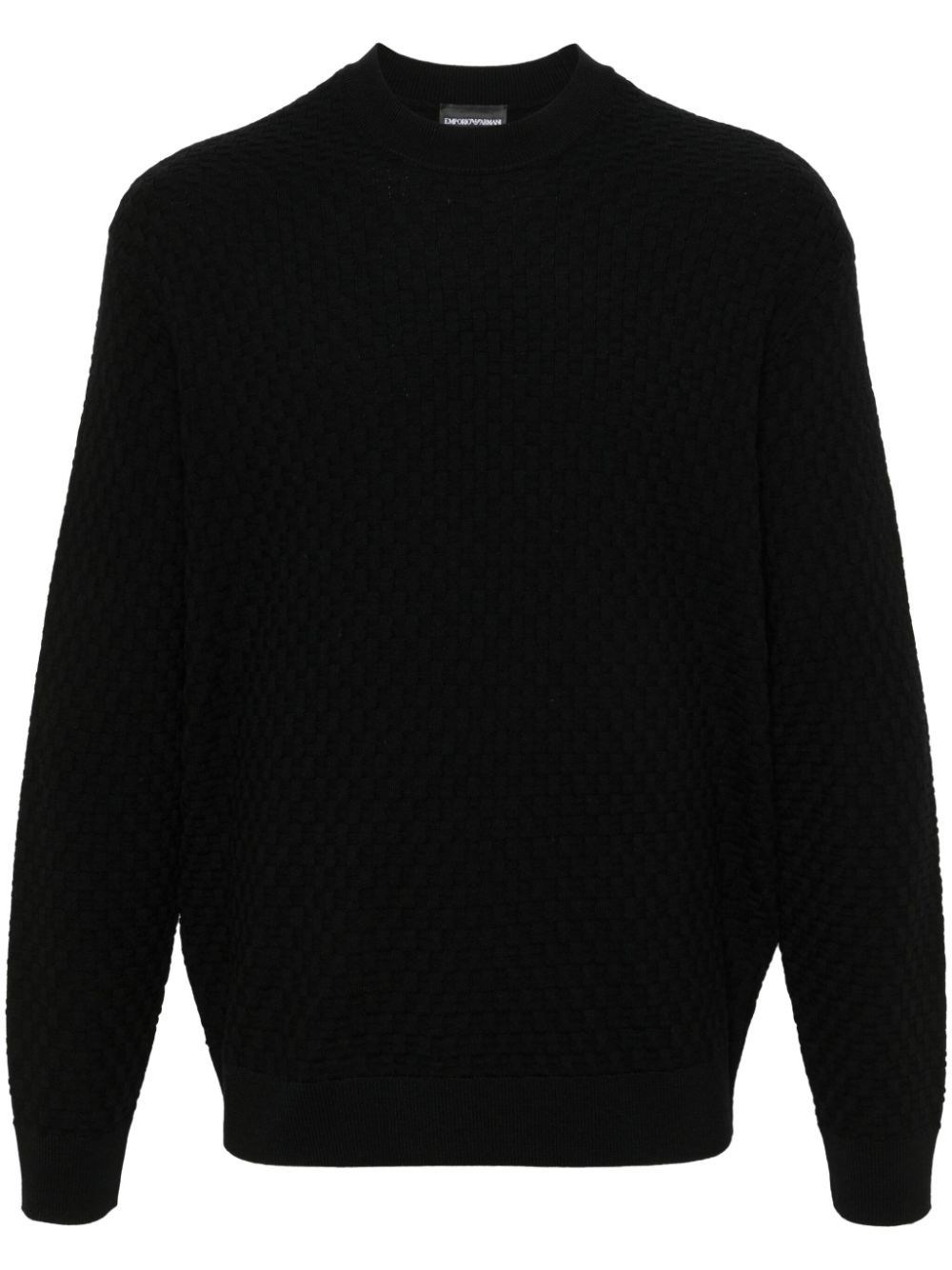 Emporio Armani textured sweater – Black