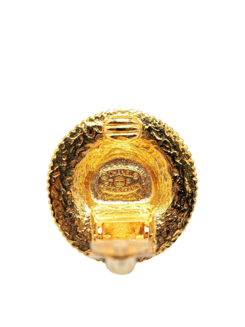 CHANEL Pre-Owned 1997 Gold Plated CC Clip On costume earrings - Goud