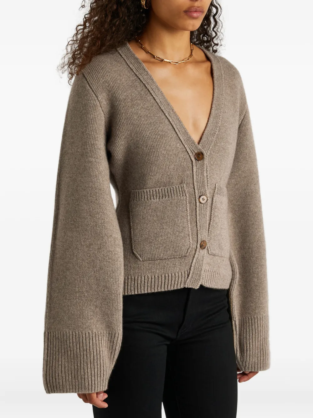 KHAITE Scarlet vest met opgestikte zak Bruin