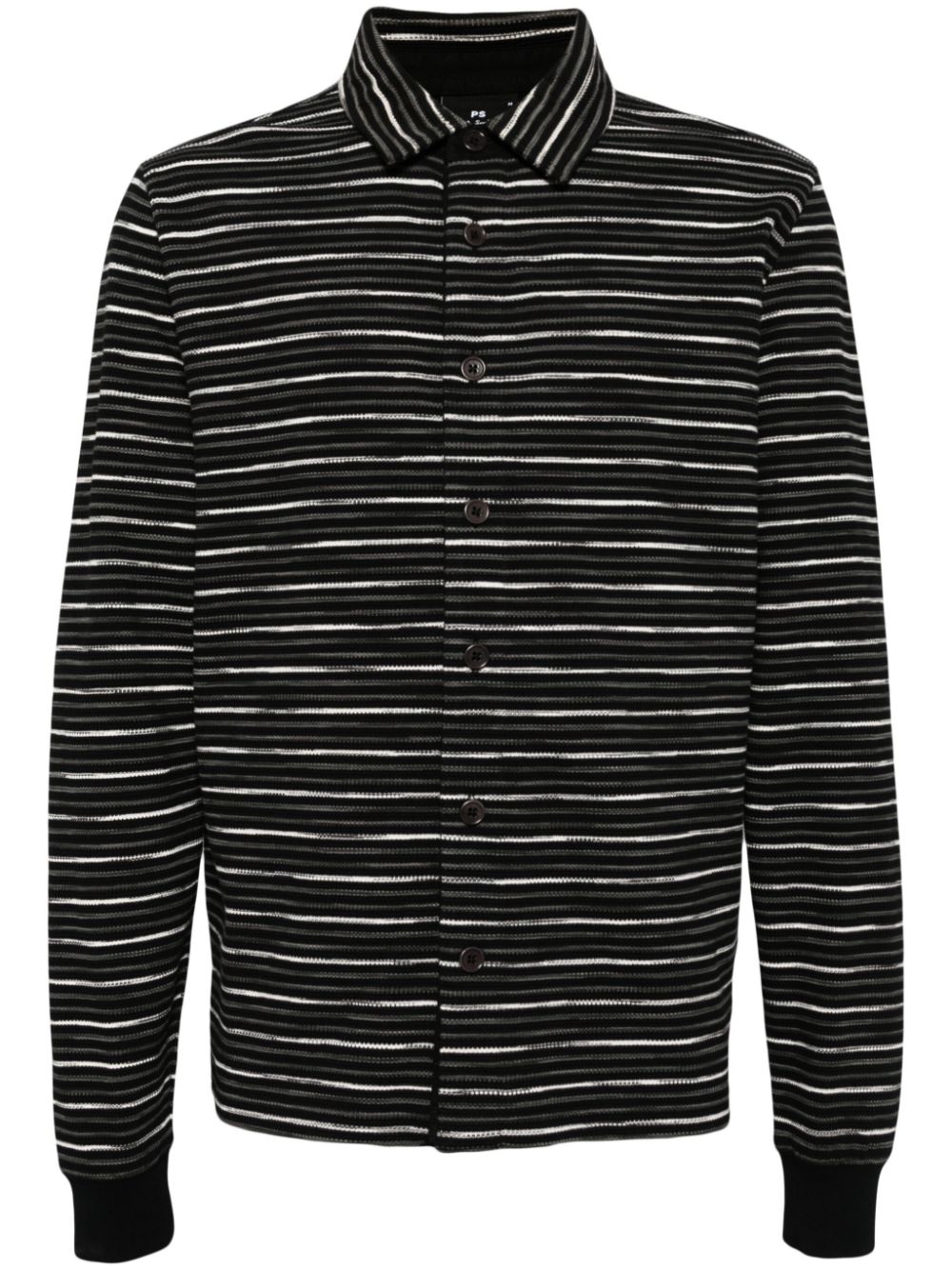 PS Paul Smith stripe knitted shirt - Black