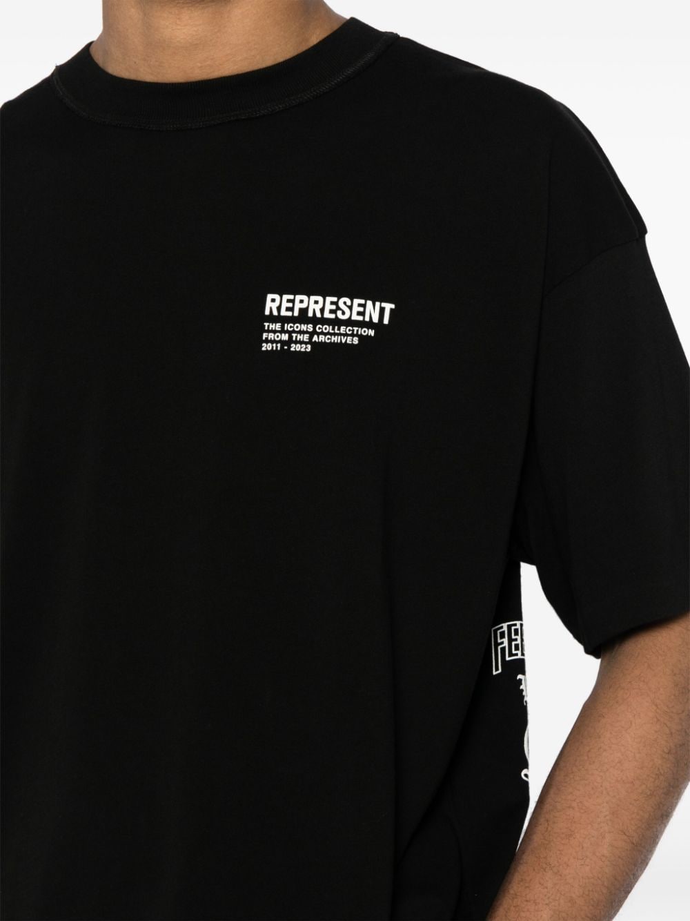 Shop Represent Monochrome Icon T-shirt In Black