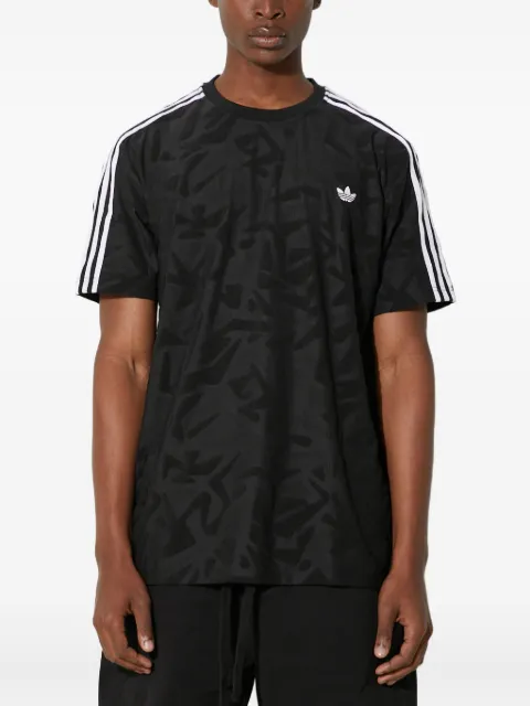 adidas three-stripe abstract-print T-shirt
