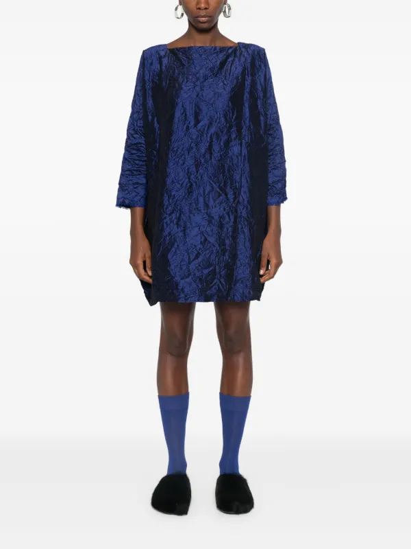 Daniela Gregis Crinkled Mini Dress | Blue | FARFETCH