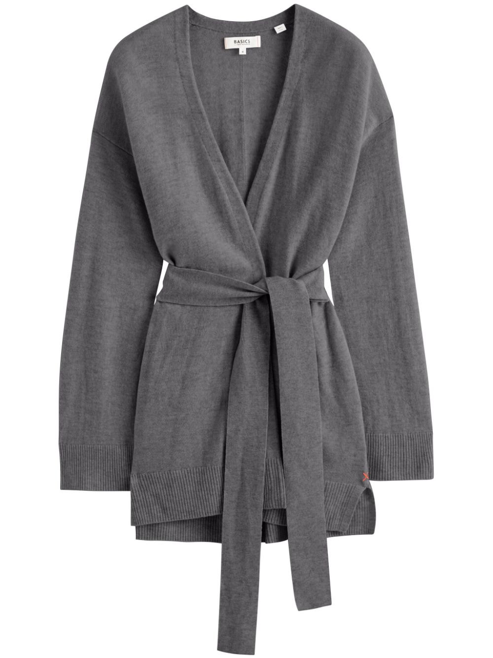 Shop Chinti & Parker Belted Knitted Cardigan In Grey