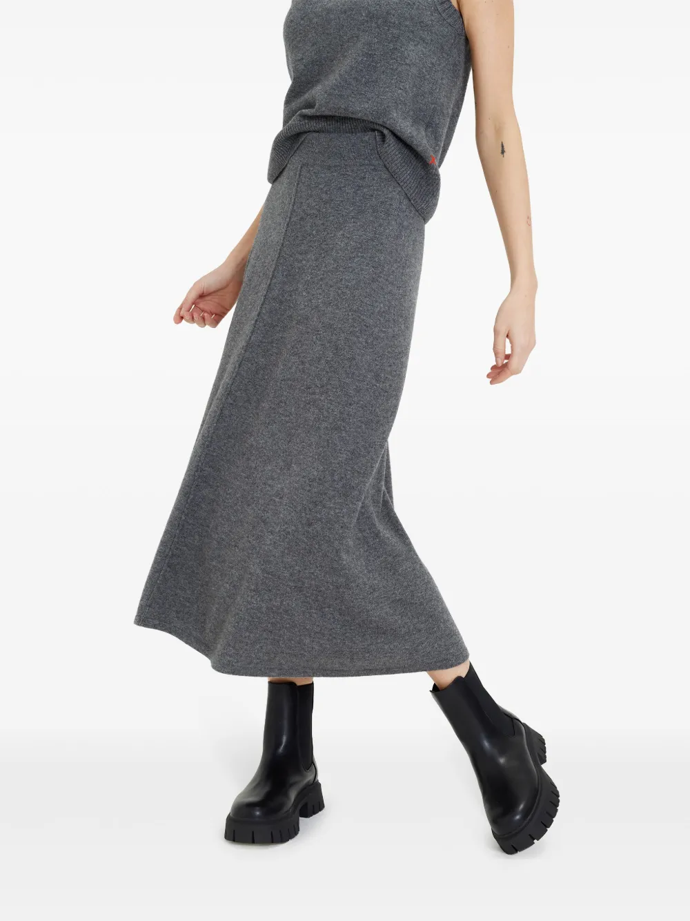 Chinti & Parker High-waisted Midi Skirt In Gray