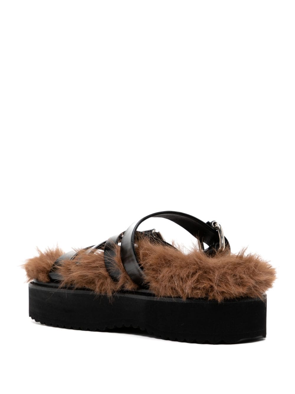 Simone Rocha furry platform sandals Brown