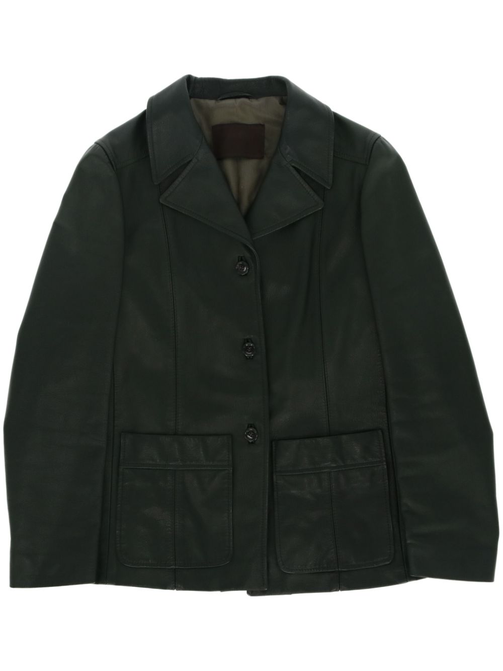 Prada Pre-Owned 2000s leather single-breasted blazer - Green