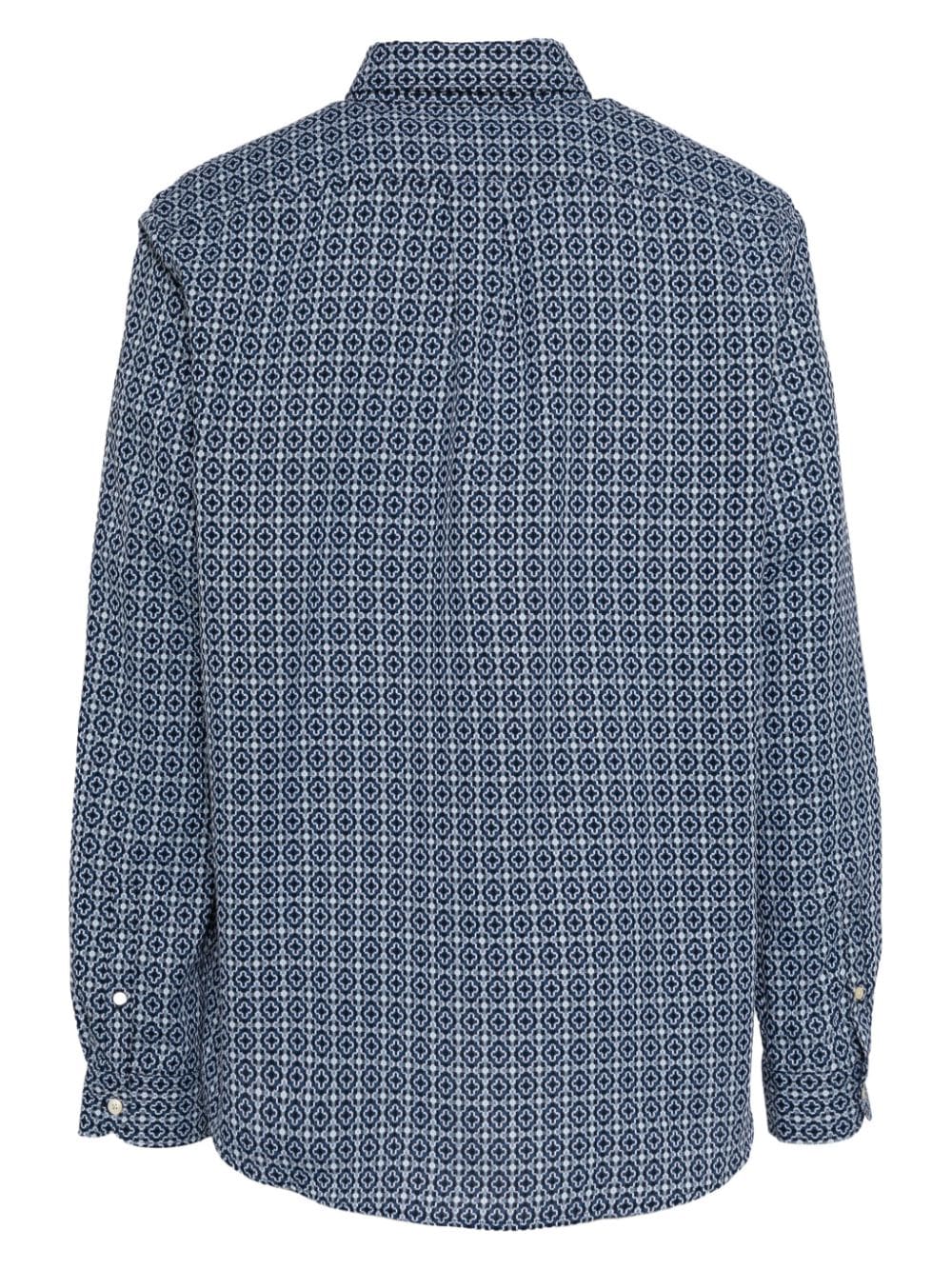 Shop Ps By Paul Smith Geometric Pattern Shirt In Blue