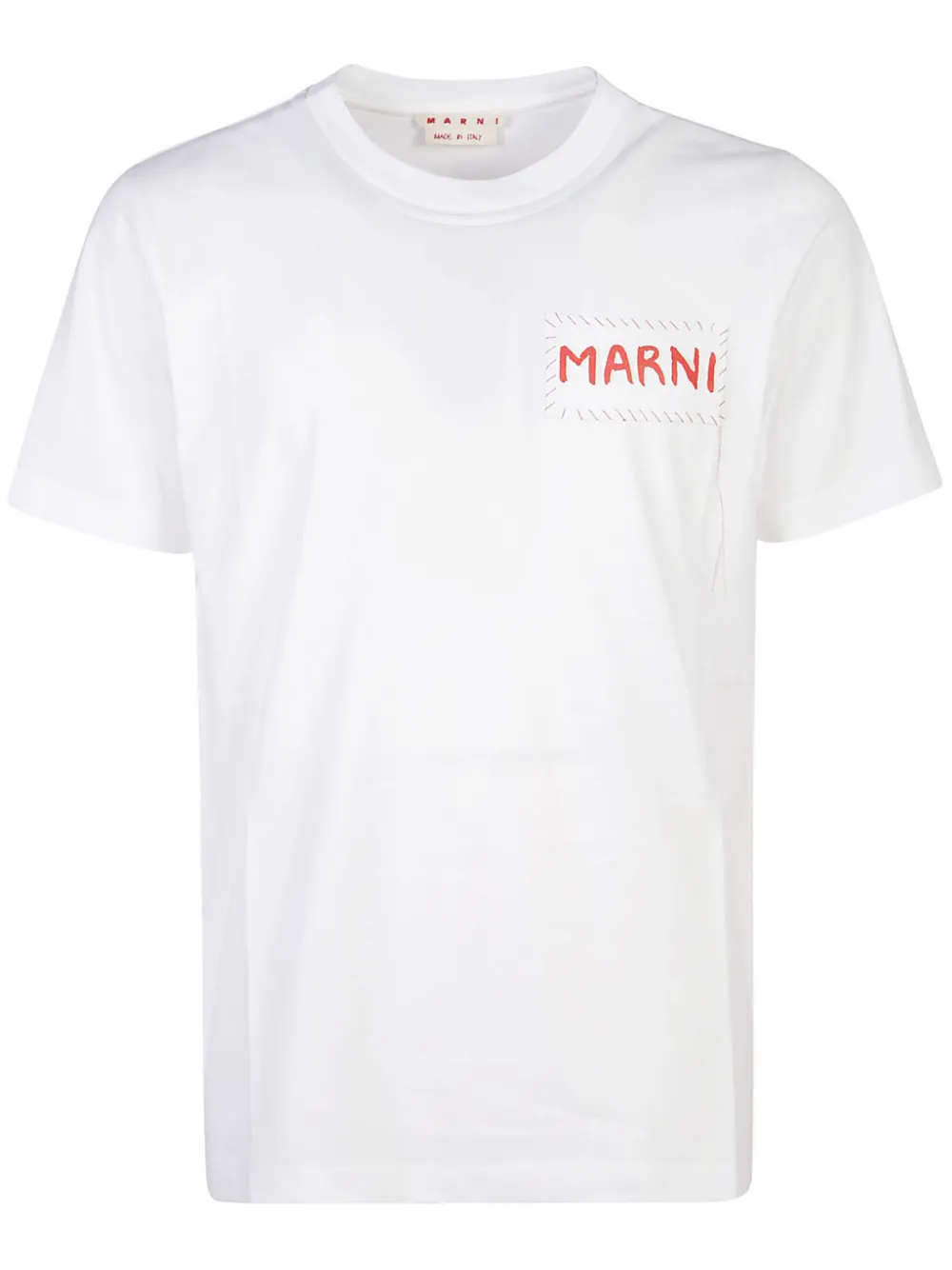 Marni logo-patch organic-cotton T-shirt Wit