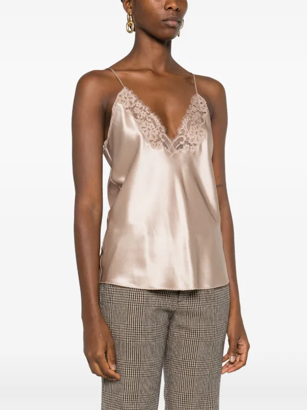 Saint Laurent lace-trim Top | Neutrals | FARFETCH