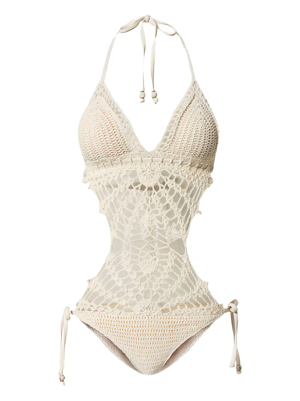 TWINSET crochet cut-out trikini | Neutrals | Image 1