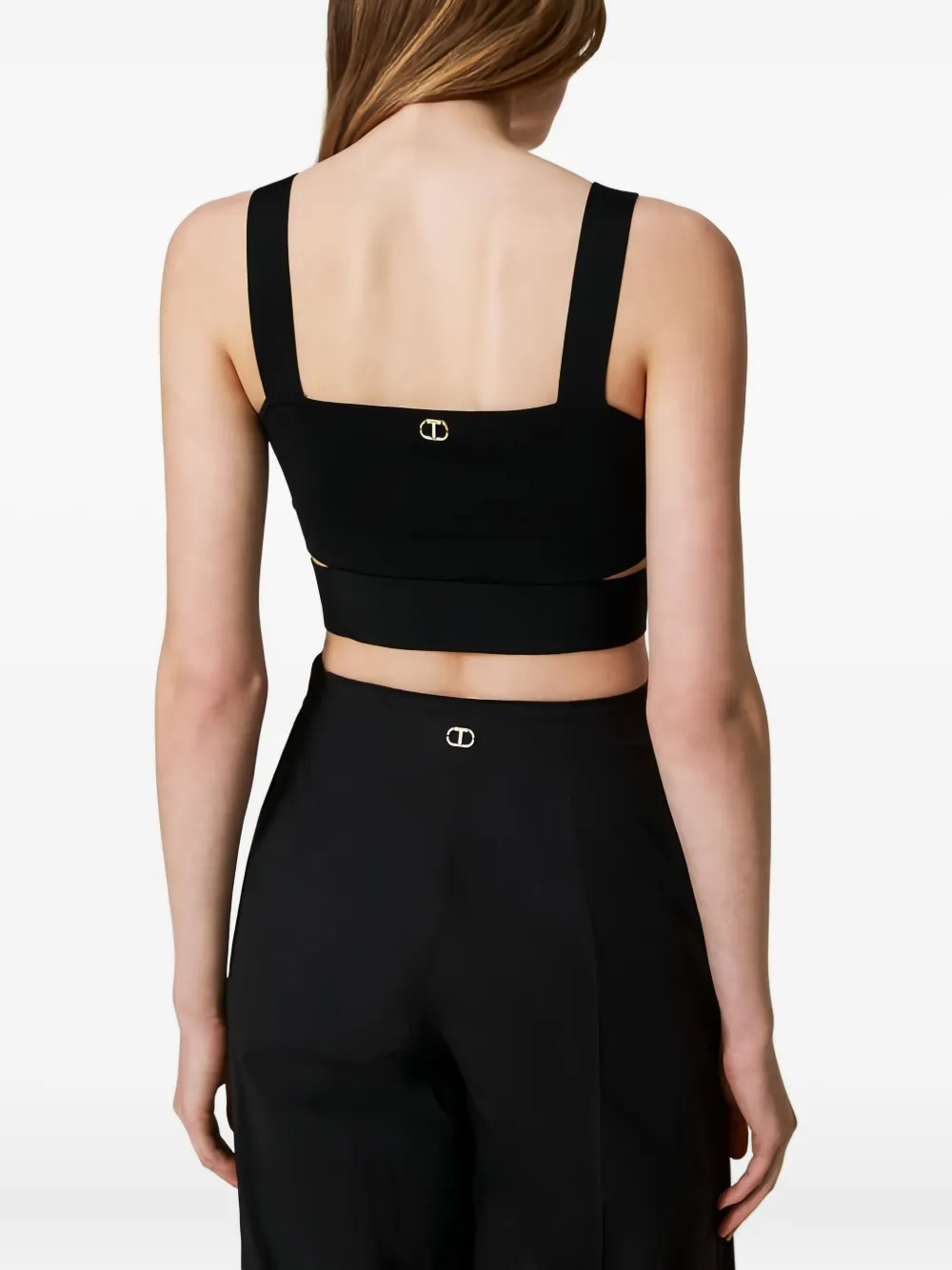 TWINSET Geribbelde tanktop Zwart