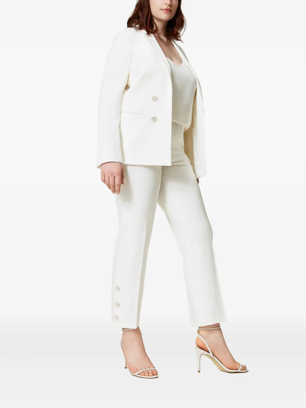 Twinset Oval T-button Trousers In White