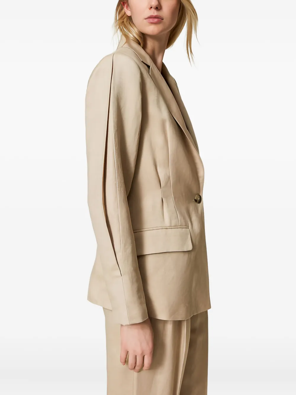 TWINSET Blazer met geplooid detail Beige