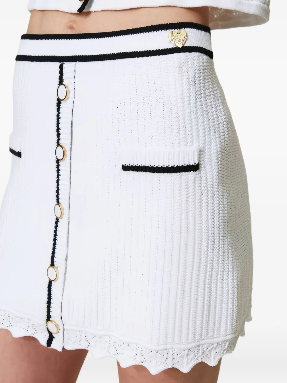 TWINSET Mini-rok verfraaid met knopen Wit
