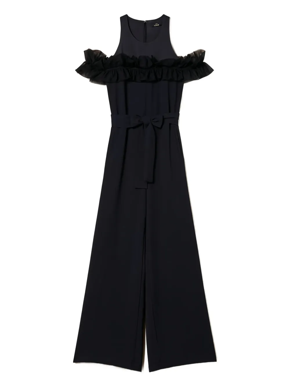 TWINSET ruffle-detail wide-leg jumpsuit - Nero