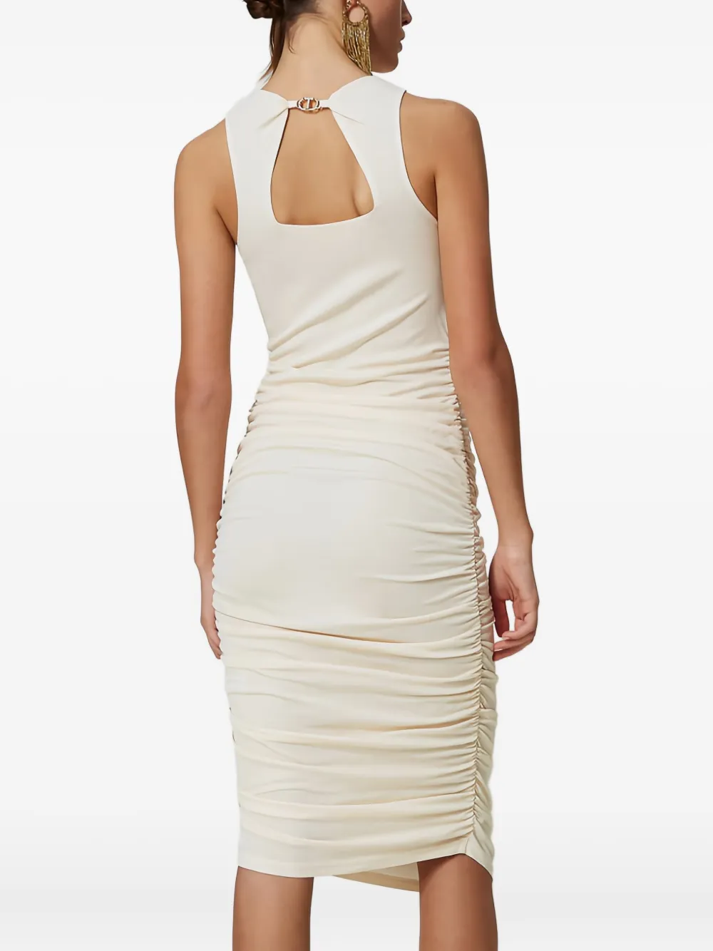 TWINSET Gesmockte midi-jurk Beige