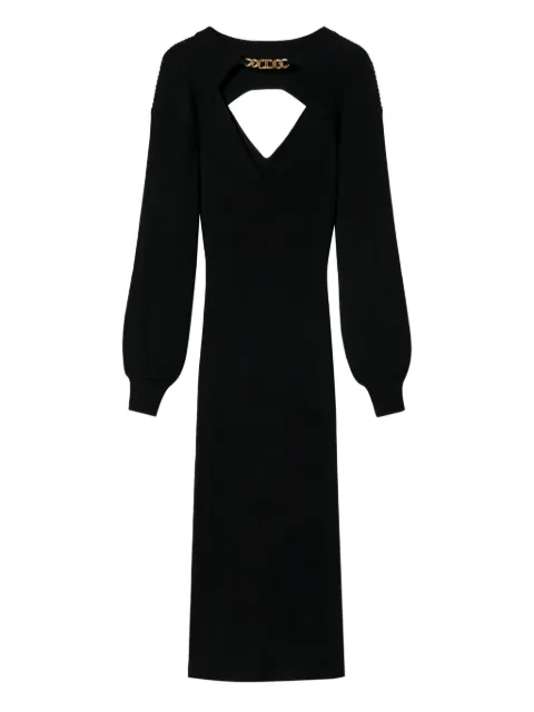 TWINSET chain-embellished ribbed-knit midi dress