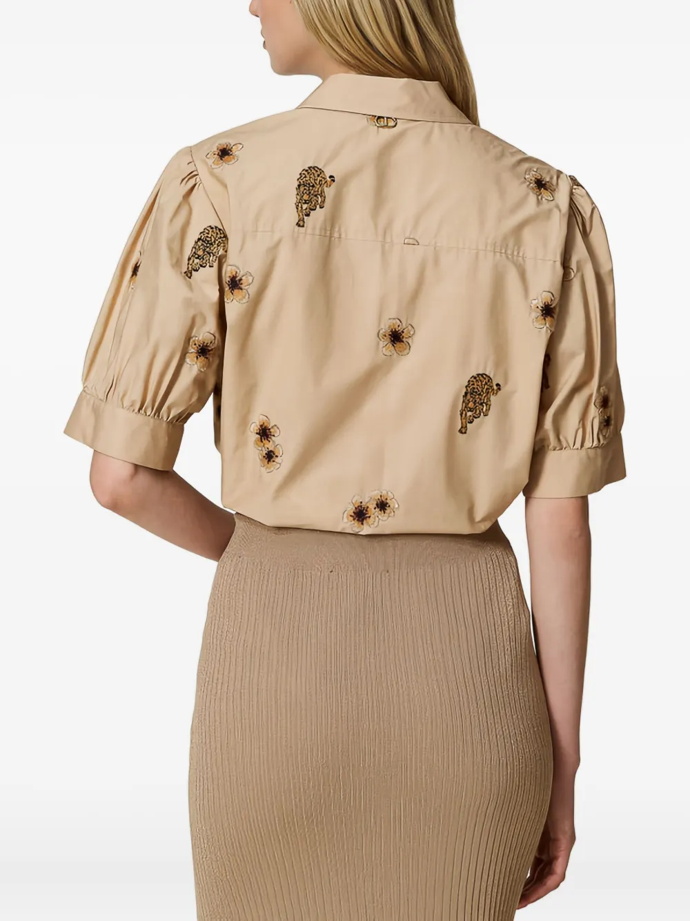 Twinset All Over-embroidery Shirt In Neutral