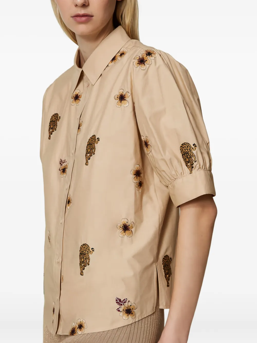 Twinset All Over-embroidery Shirt In Neutral