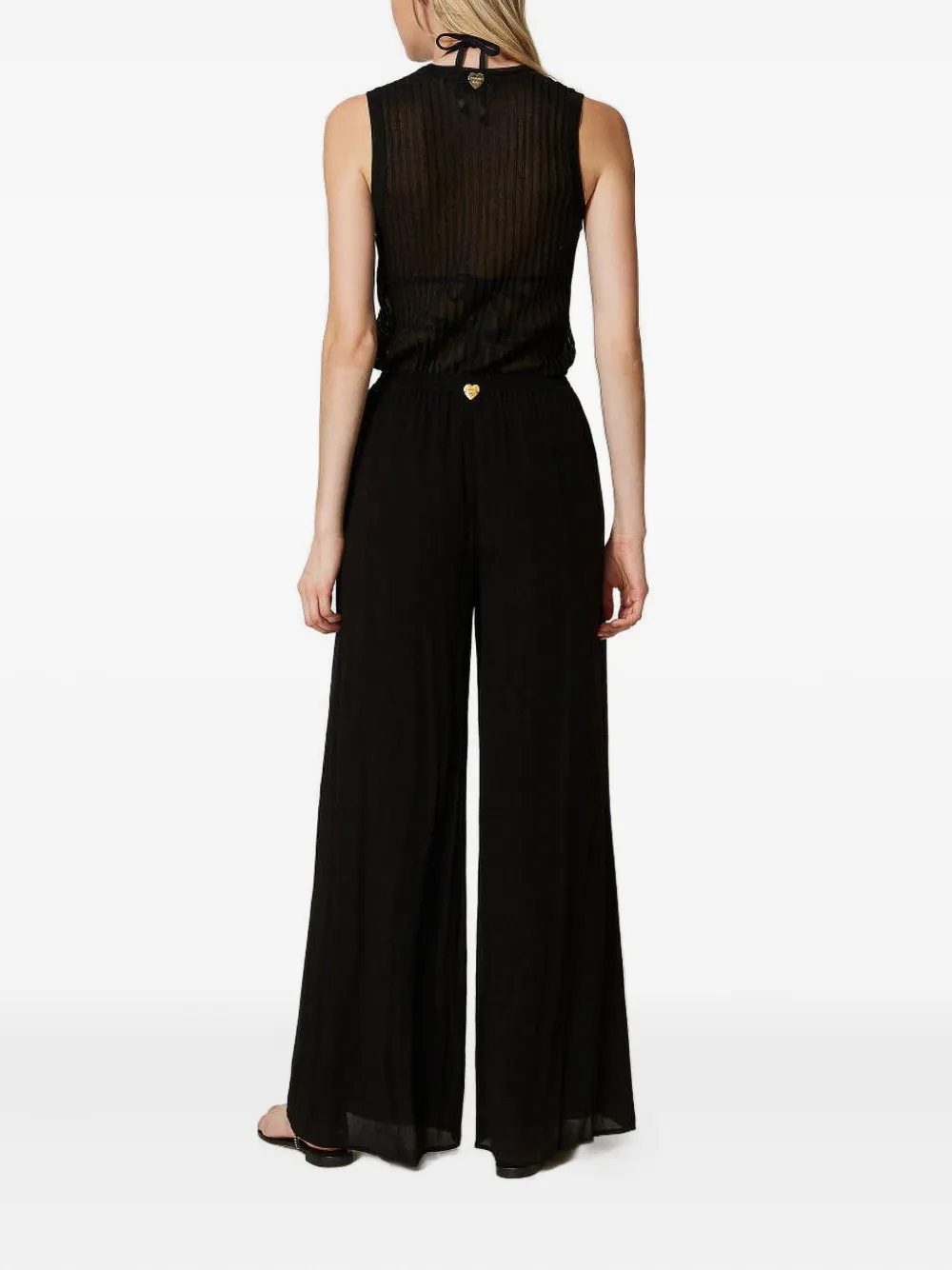 Twinset Tassel-embellished Palazzo Pants In Black