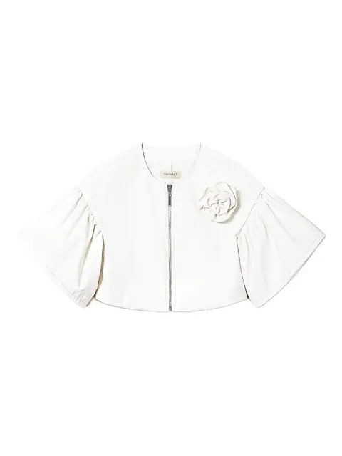 TWINSET Kids flower-embellished bell-sleeve jacket