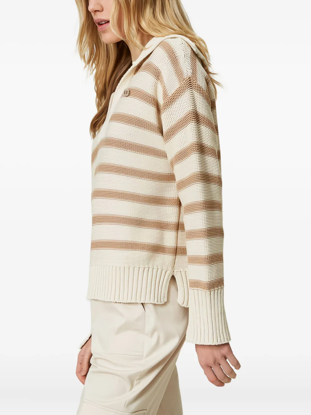TWINSET Gestreepte sweater Beige