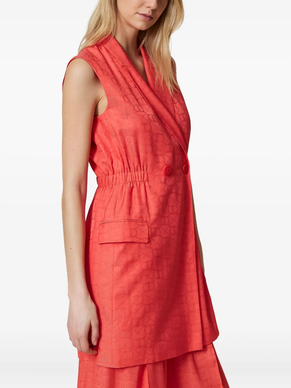 TWINSET Mini-jurk met dubbele rij knopen en jacquard Roze