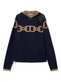 TWINSET jacquard hoodie - Blue