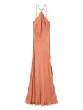 TWINSET cross-halter satin maxi dress - Pink