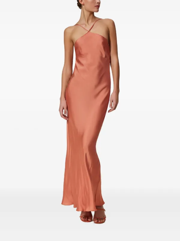 新品タグ付 Heve satin dress tuck SK peach 36 WB_CL129991031-