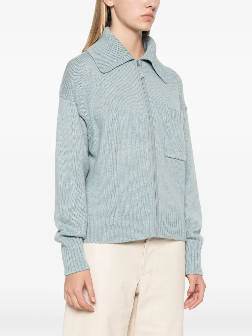 Allude Vest met mélange-effect Blauw