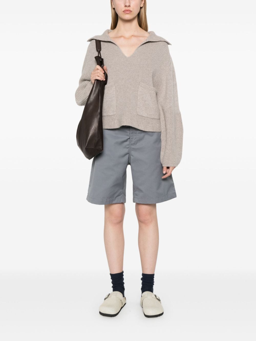 Shop Allude Cashmere Sweater In Neutrals