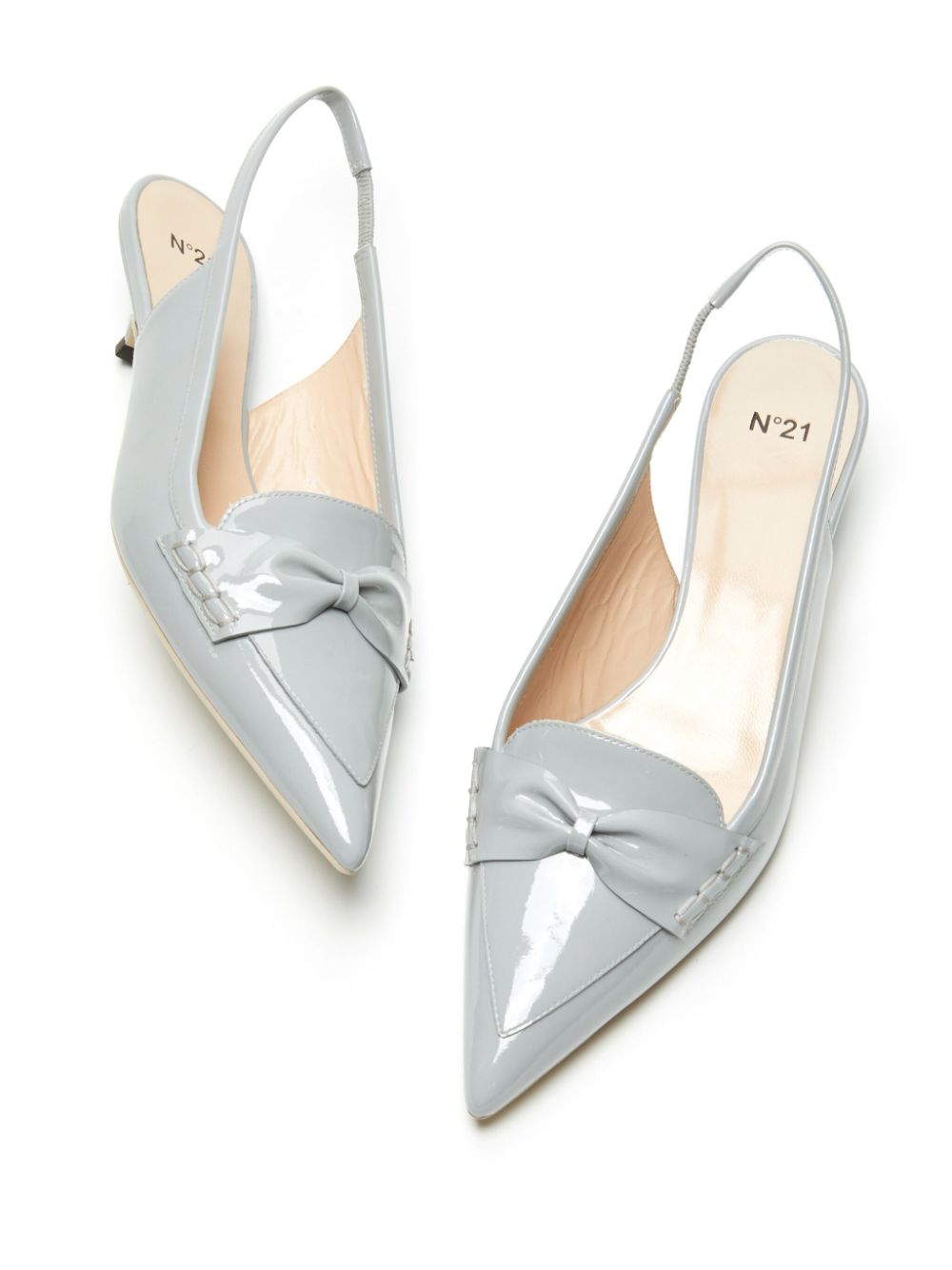 Nº21 30mm slingback pumps verfraaid met strik Grijs