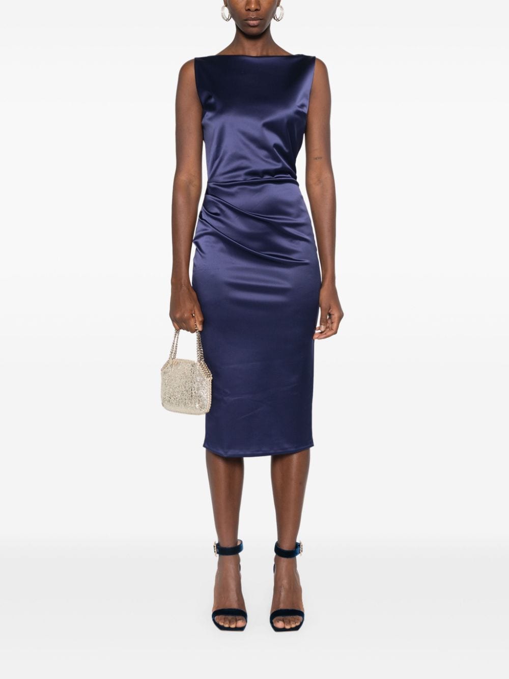 Shop Chiara Boni La Petite Robe Ajour Midi Dress In Blue