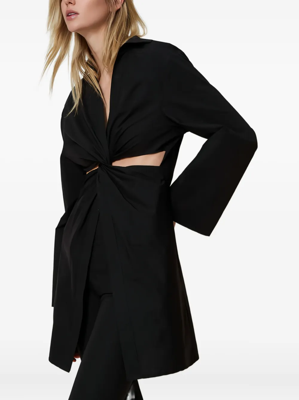 TWINSET Tuniek met gedraaid detail en uitgesneden details Zwart