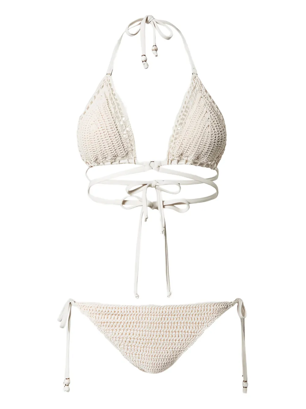 TWINSET crochet triangle bikini | Neutrals | Image 1