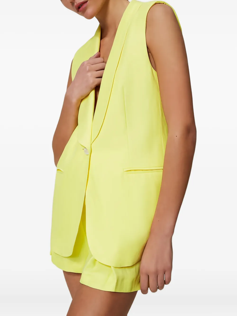 TWINSET Mouwloos gilet met sjaalkraag Geel