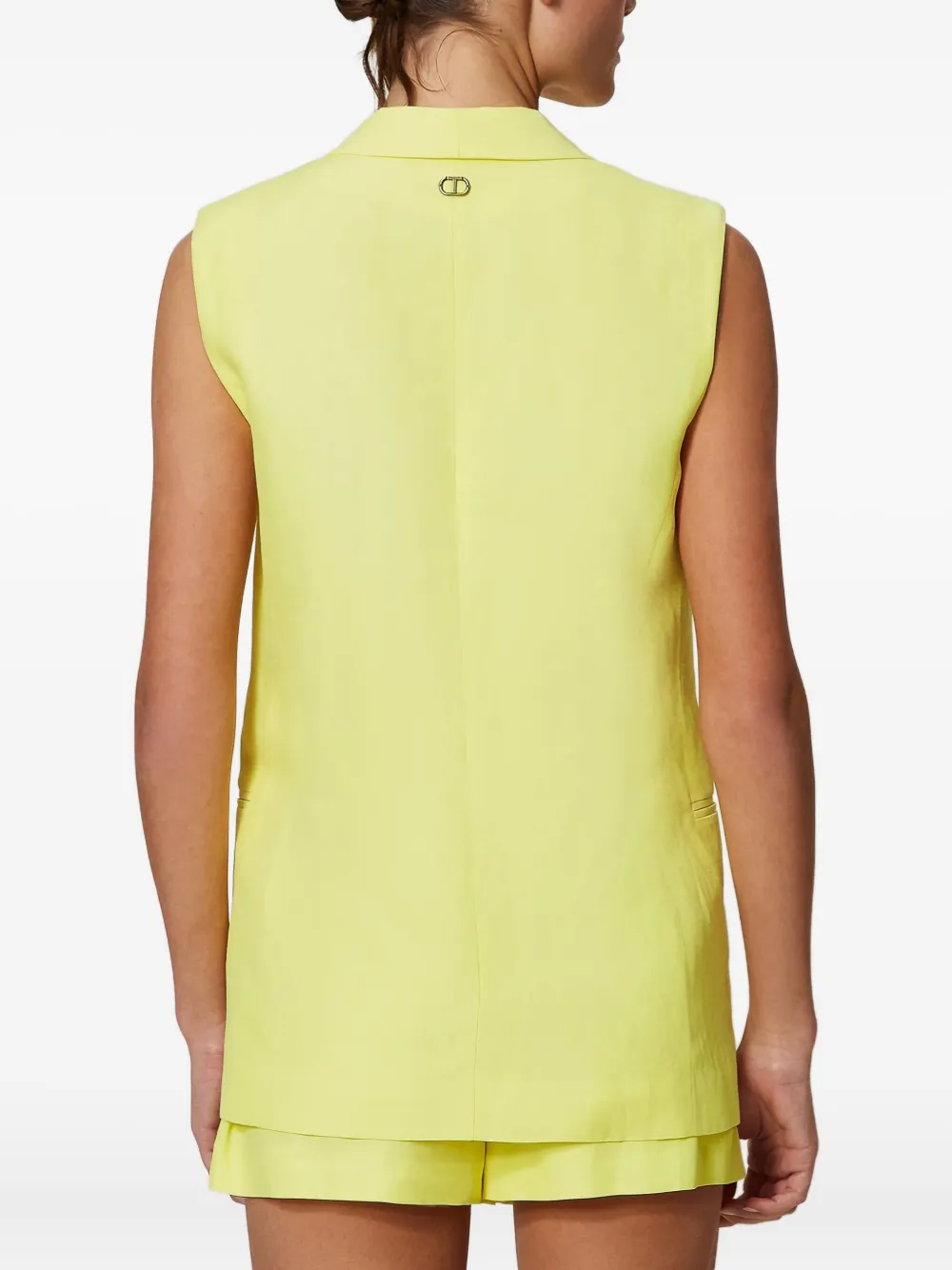 TWINSET Mouwloos gilet met sjaalkraag Geel