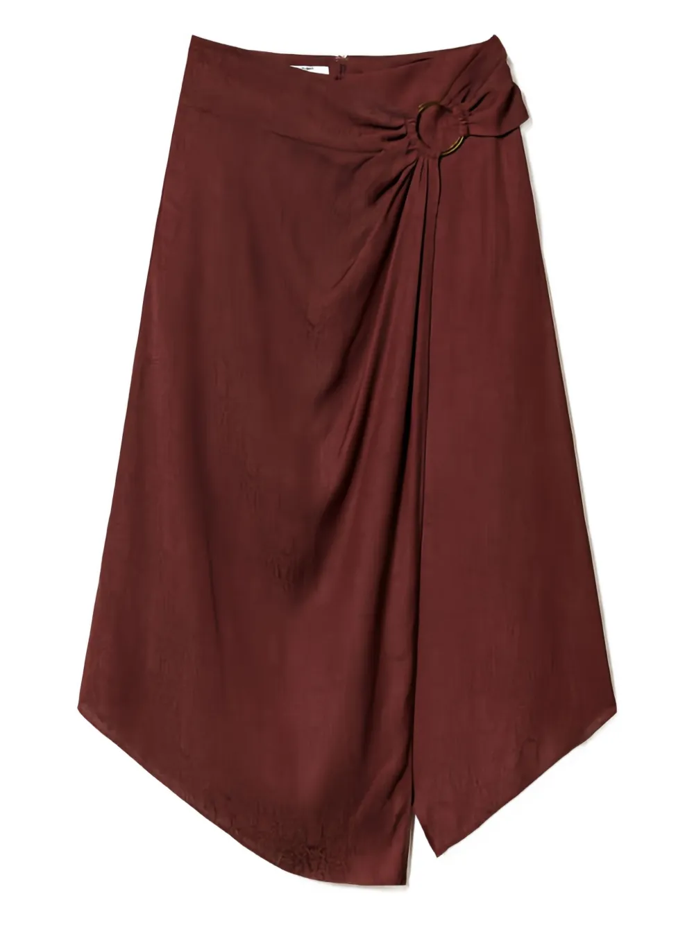 Twinset Jacquard Ring-detail Midi Skirt In Brown