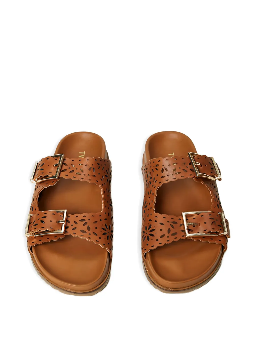 TWINSET laser-cut buckle sandals Brown