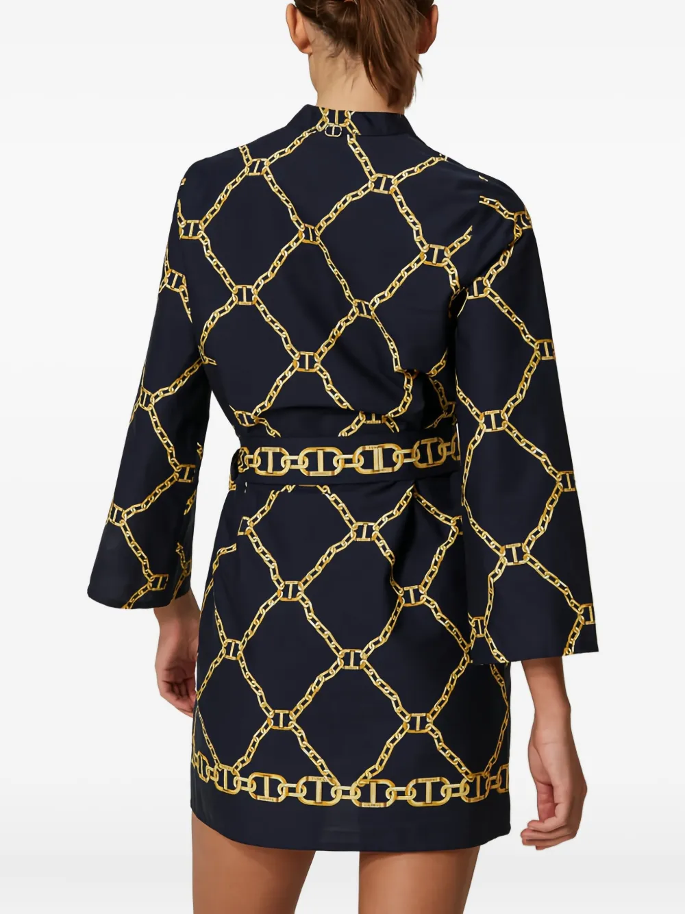 TWINSET chain-print poplin mini dress - Zwart